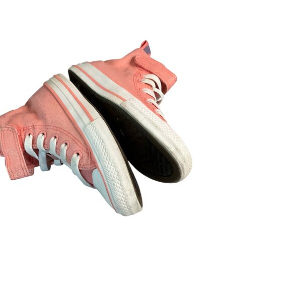 Converse Kids All Star Hi Shimmer Pink Sneakers W/ Velcro Strap Size 12 Youth - Picture 8 of 8